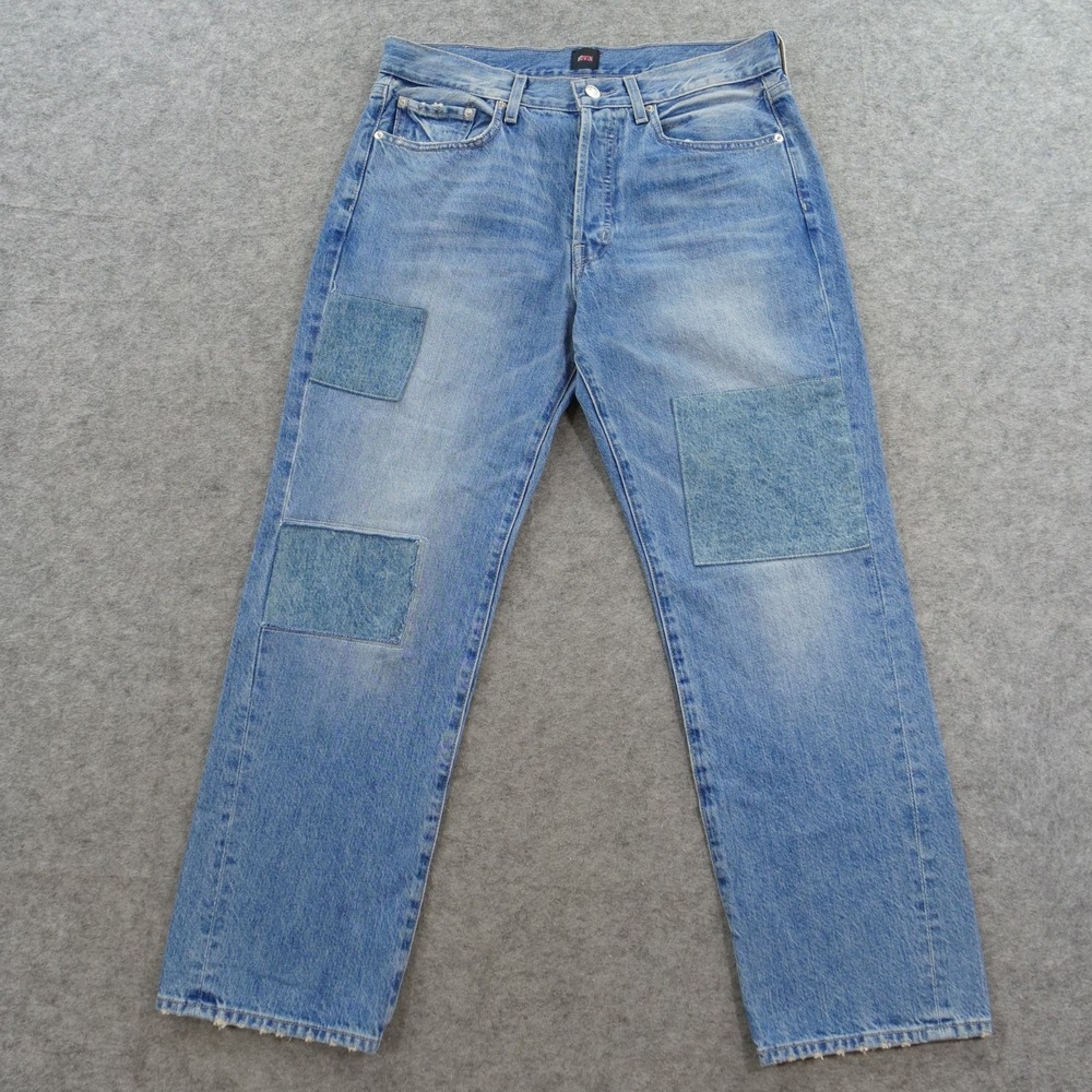 Edwin Jeans Womens 30 Light Wash Kali Ankle Double Cross Patchwork Button Fly